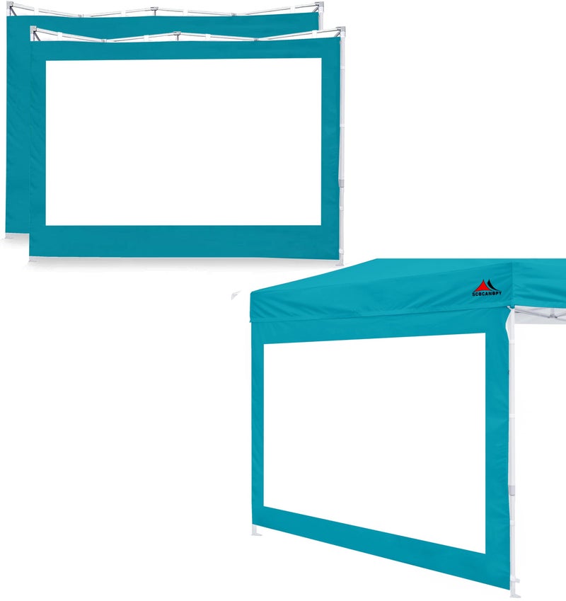 SCOCANOPY Clear Window Sidewall for 10x10 Canopy Frame, 3 Pack Sunwalls Only,(Turquoise) - Image 1